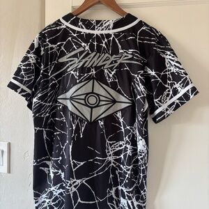 Slander Fracture Baseball Jersey Medium Black White Reflective